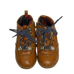 Baby‎ Gap Toddler Kids TB Hiker Boots Light Brown Faux Leather Side Zip Size 8